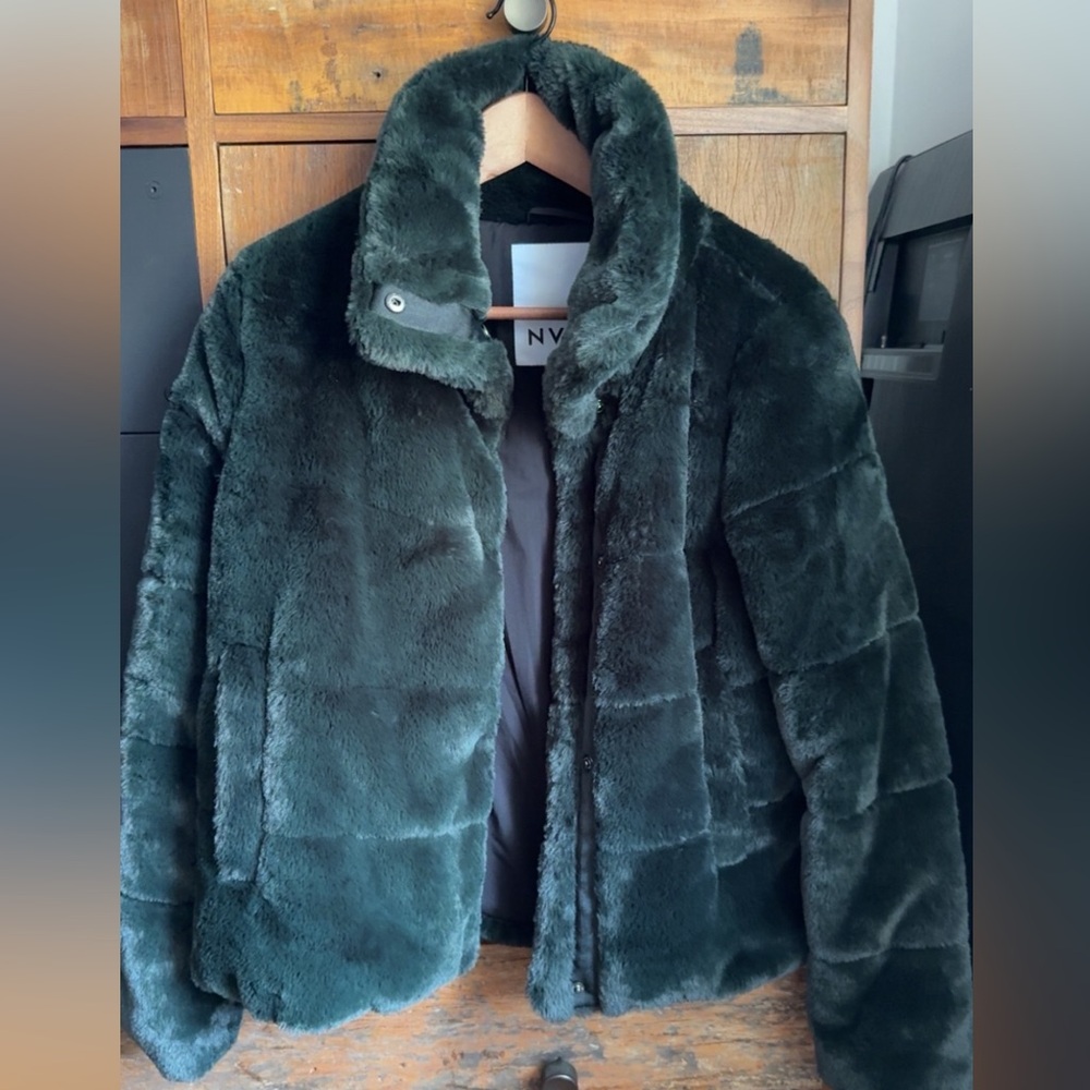 NVLT Quilted Faux Fur Jacket